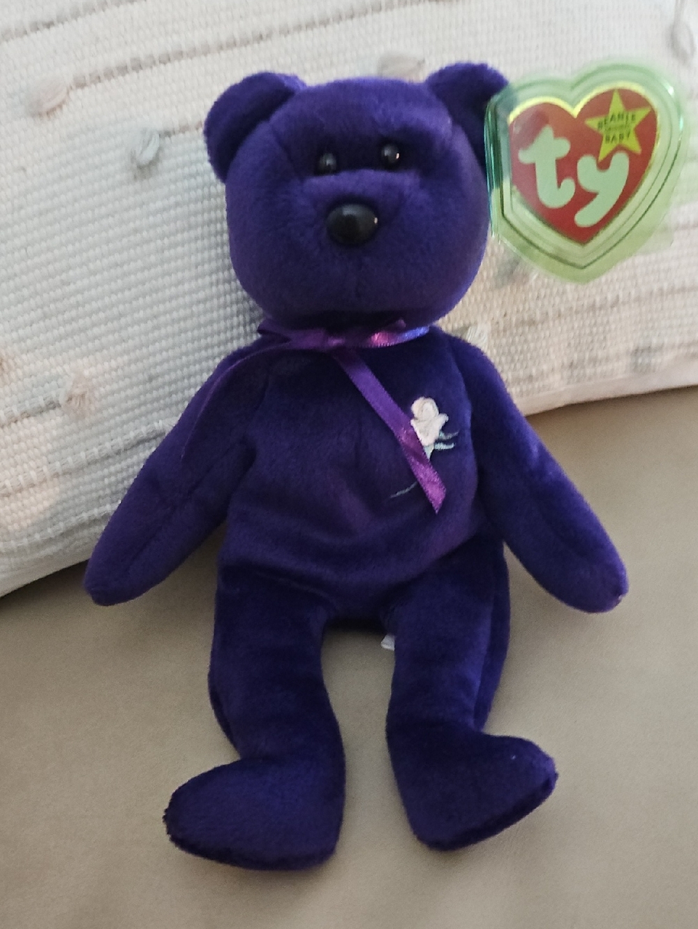 Ty Purple Princess Dianna Collection Ribbon and Embroidered Rose